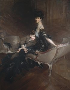 マールボロ公爵夫人のコンスエロヴァンダービルトと彼女の息子、アイヴァースペンサーチャーチル卿、1906年 作： Giovanni Boldini