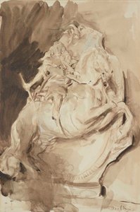 フランチェスコ2世デステ公爵、バラッタの後（紙にウォッシュ 作： Giovanni Boldini