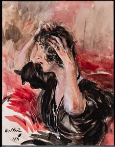 Tyttö katsoo itseään peilistä 作： Giovanni Boldini