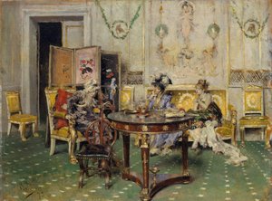 ゴシップ、1873。 作： Giovanni Boldini