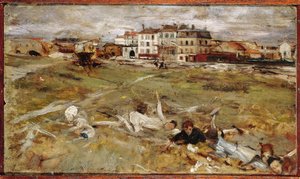 イタリア、パリ郊外（油彩・キャンバス 作： Giovanni Boldini
