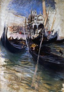 ヴェネツィアの桟橋とサン・マルコ 作： Giovanni Boldini