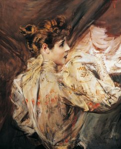 イタリアの女優、エレオノーラ・ドゥーゼ（ヴィジェヴァーノ1858-ピッツバーグ1924）の肖像、ジョヴァンニ・ボルディーニ（1842-1931）の絵画 作： Giovanni Boldini