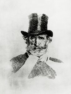 イタリアの作曲家ジュゼッペ・ヴェルディ（1813-1901）の肖像画、ジョヴァンニ・ボルディーニ（1842-1931）の絵 作： Giovanni Boldini