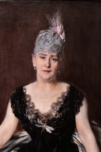 セリグマン夫人の肖像、詳細 作： Giovanni Boldini
