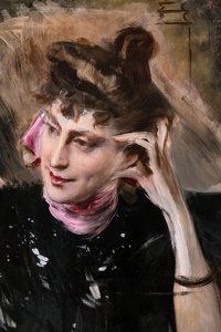 マダム ヴェール ピカードの肖像、詳細 作： Giovanni Boldini
