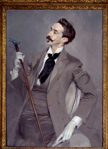 フランスのダンディ作家、ロベール・ド・モンテスキュー伯爵（1855-1921）の肖像。ジョヴァンニ・ボルディーニ（1842-1931）の絵 作： Giovanni Boldini