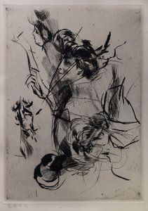 数字を持つ若い女性の肖像画 作： Giovanni Boldini
