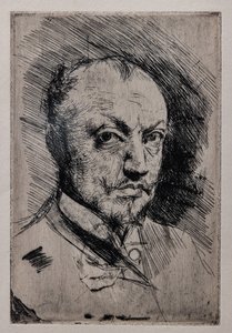 自画像、1890年頃（紙にドライポイント、ルーレット、エッチング） 作： Giovanni Boldini