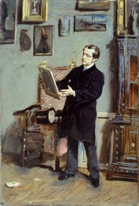 絵を見るジョヴァンニ・ボルディーニの自画像 1865年頃 ジョヴァンニ・ボルディーニ（1842-1931）作 油彩・キャンバス 32x22.5cm 作： Giovanni Boldini