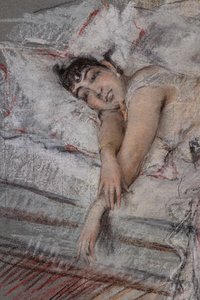 ベッドでラスティ伯爵夫人、詳細 作： Giovanni Boldini