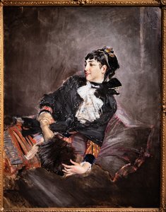 ソファの上のラスティ伯爵夫人 作： Giovanni Boldini