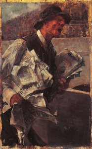 パリのニュースボーイ、ニュースベンダー 作： Giovanni Boldini