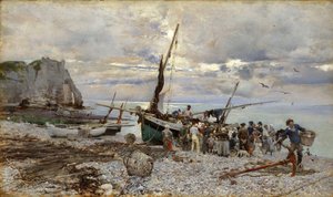 漁船の帰還、エトルタ、1879