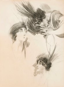 ドラディルディニラボシェールの肖像画のための3つの研究。 作： Giovanni Boldini