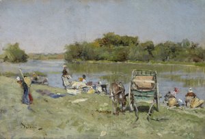 ウォッシャーウーマン、1874 作： Giovanni Boldini