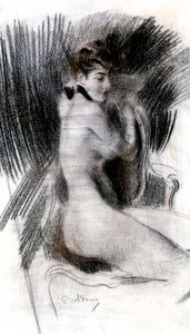 座っている女性、c1920 作： Giovanni Boldini