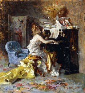ピアノを弾く女性 作： Giovanni Boldini