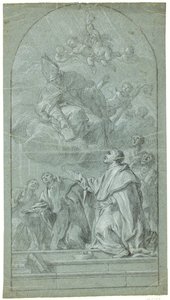 聖アウグスティヌスから命令の規則を受けるアウグスティヌス修道士 作： Giovanni Bonati