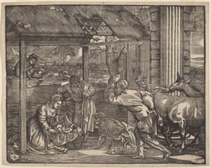 羊飼いの礼拝 作： Giovanni Britto after Titian