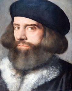 あごひげを生やした男の頭、1537年。 作： Giovanni Buonconsiglio