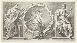 名誉ある男女のカルトゥーシュ 作： Giovanni Cattini (attributed to)