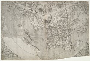 World Map, Mundu [原文のまま] spericum... ジョン・マシュー・コンタレーニの勤勉さが分かるでしょう.., Contarini, Giovanni and Francesco Rosselli著 作： Giovanni Contarini