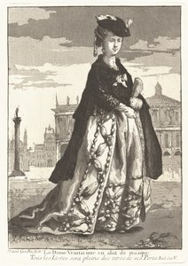 La Dame Venitienne en Habbit de masque (カーニバル ドレスを着たベネチアの女性) 作： Giovanni David