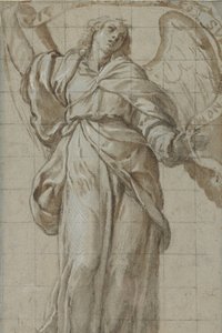 スクロールを保持している立っている天使、約。 1614年。 作： Giovanni Domenico Caresana