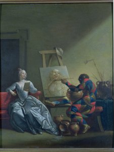道化師の画家、1742年 作： Giovanni Domenico Ferretti