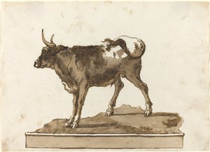 棚の上の雄牛 作： Giovanni Domenico Tiepolo