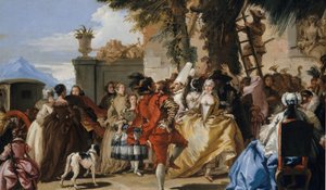 田舎のダンス、ca。 1755年。 作： Giovanni Domenico Tiepolo