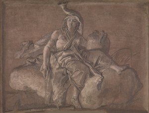 アフリカ。 作： Giovanni Domenico Tiepolo