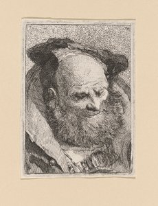 Raccolta di Teste（首のコレクション）のひげを生やした老人 作： Giovanni Domenico Tiepolo