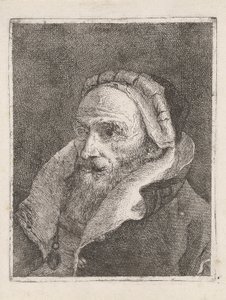 Raccolta di Teste（頭のコレクション）からの帽子をかぶったひげを生やした老人 作： Giovanni Domenico Tiepolo