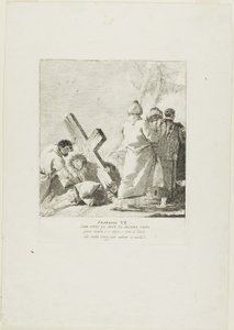 キリストは二度十字架の下に倒れる」（『十字架の歩み』より第7曲 作： Giovanni Domenico Tiepolo