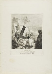 キリスト、三度目の十字架に倒れる」（『十字架の歩み』より第9曲 作： Giovanni Domenico Tiepolo