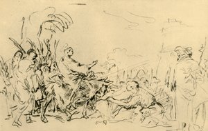 エルサレムへのキリストの侵入、c1759、1928 作： Giovanni Domenico Tiepolo
