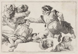 ドワーフと犬 作： Giovanni Domenico Tiepolo