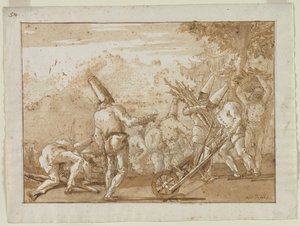 集まるウッド、1790年代後半。 作： Giovanni Domenico Tiepolo