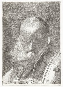 禿げ頭の聖職者 頭のコレクション（シリーズタイトル） Raccolta di Teste (シリーズタイトル) 作： Giovanni Domenico Tiepolo
