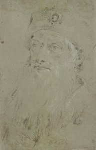 ひげを生やした東洋人の頭 作： Giovanni Domenico Tiepolo