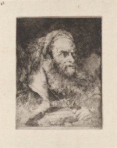 Raccolta di Teste (コレクションの頭) からの東洋の頭、手にある本 作： Giovanni Domenico Tiepolo