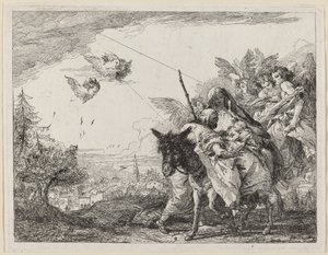 ジョセフ、立っている、子供を崇拝する 作： Giovanni Domenico Tiepolo