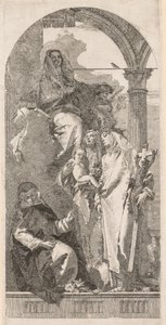 聖人アグネス、キャサリン、ローザとマドンナ。 作： Giovanni Domenico Tiepolo