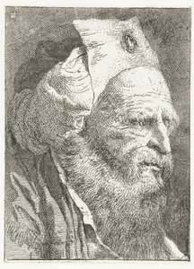 つばを折り返した帽子の男 頭のコレクション（シリーズタイトル） Raccolta di Teste (シリーズタイトル) 作： Giovanni Domenico Tiepolo