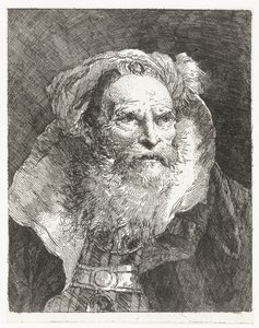 ターバンと高い立ち襟の男 頭のコレクション（シリーズタイトル） Raccolta di Teste (シリーズタイトル) 作： Giovanni Domenico Tiepolo