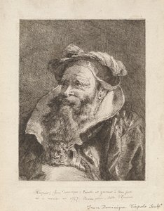 Raccolta di Teste（頭のコレクション）からのひげを生やした老人 作： Giovanni Domenico Tiepolo