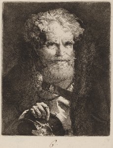 ヘルメットをかぶった老人 作： Giovanni Domenico Tiepolo