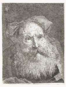 あごひげを生やした老人 頭のコレクション（シリーズタイトル） Raccolta di Teste (シリーズタイトル) 作： Giovanni Domenico Tiepolo